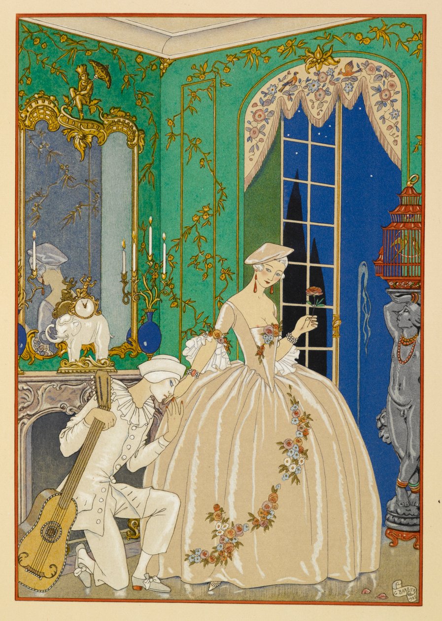 Clyméne. Žena a hudebník. od Georges Barbier
