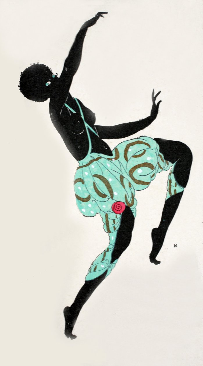 Tančící dívka (pochoir print) od Georges Barbier