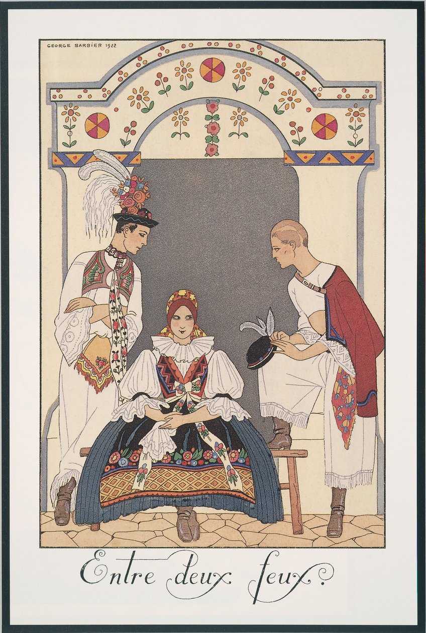 Falbalas and Fanfreluches, Almanach na rok 1923, Mezi dvěma požáry, George Barbier, tisk od Georges Barbier