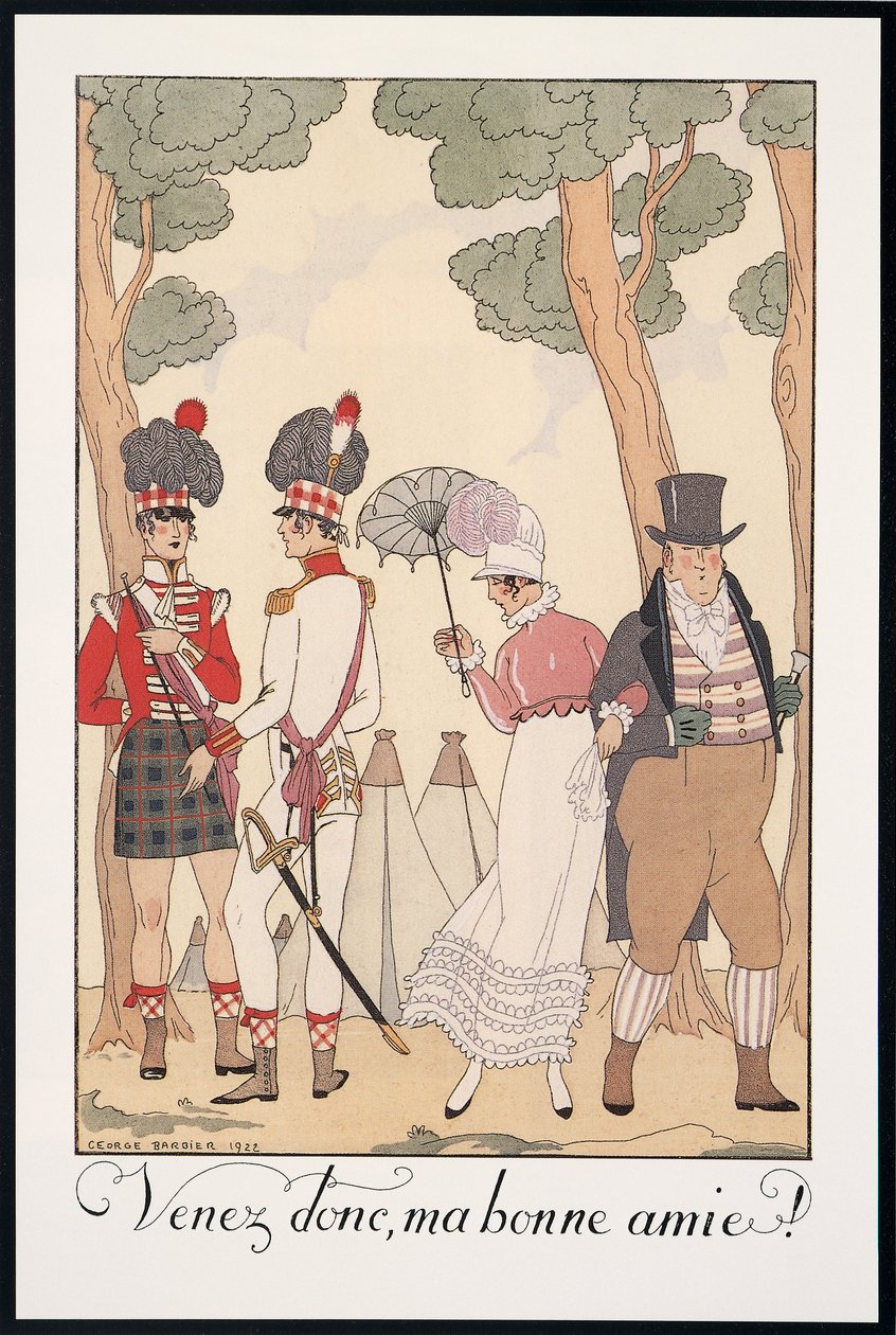 Falbalas and Fanfreluches, Almanach na rok 1923, Pojď tedy, můj dobrý příteli, od George Barbiera, tisk od Georges Barbier