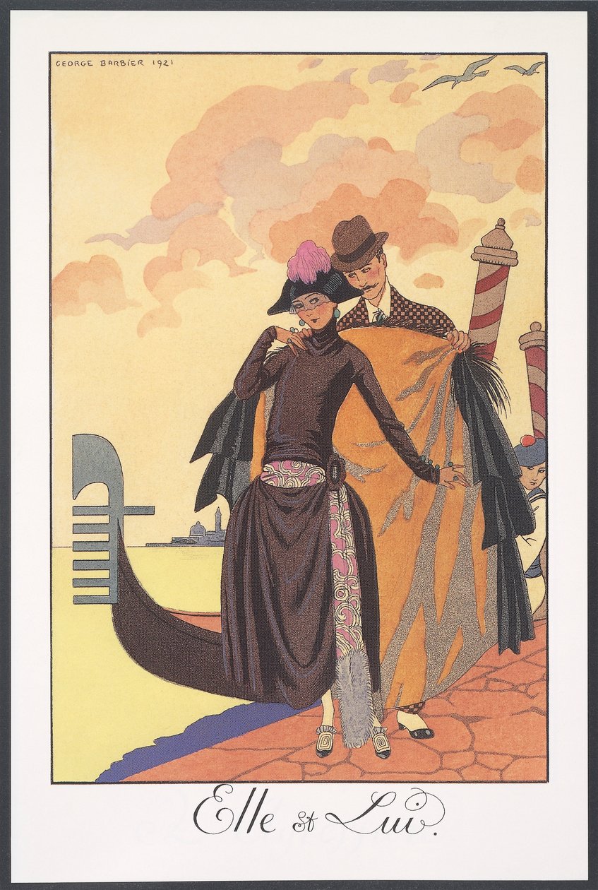 Falbalas et Fanfreluches, Almanach na rok 1924, Serenáda, George Barbier, tisk od Georges Barbier