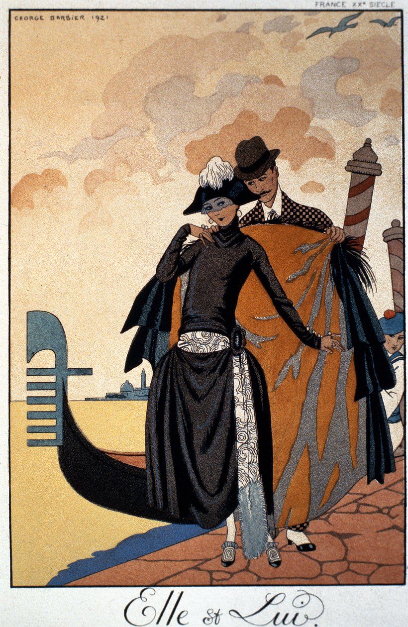 Ona a on, módní ilustrace od Georges Barbier