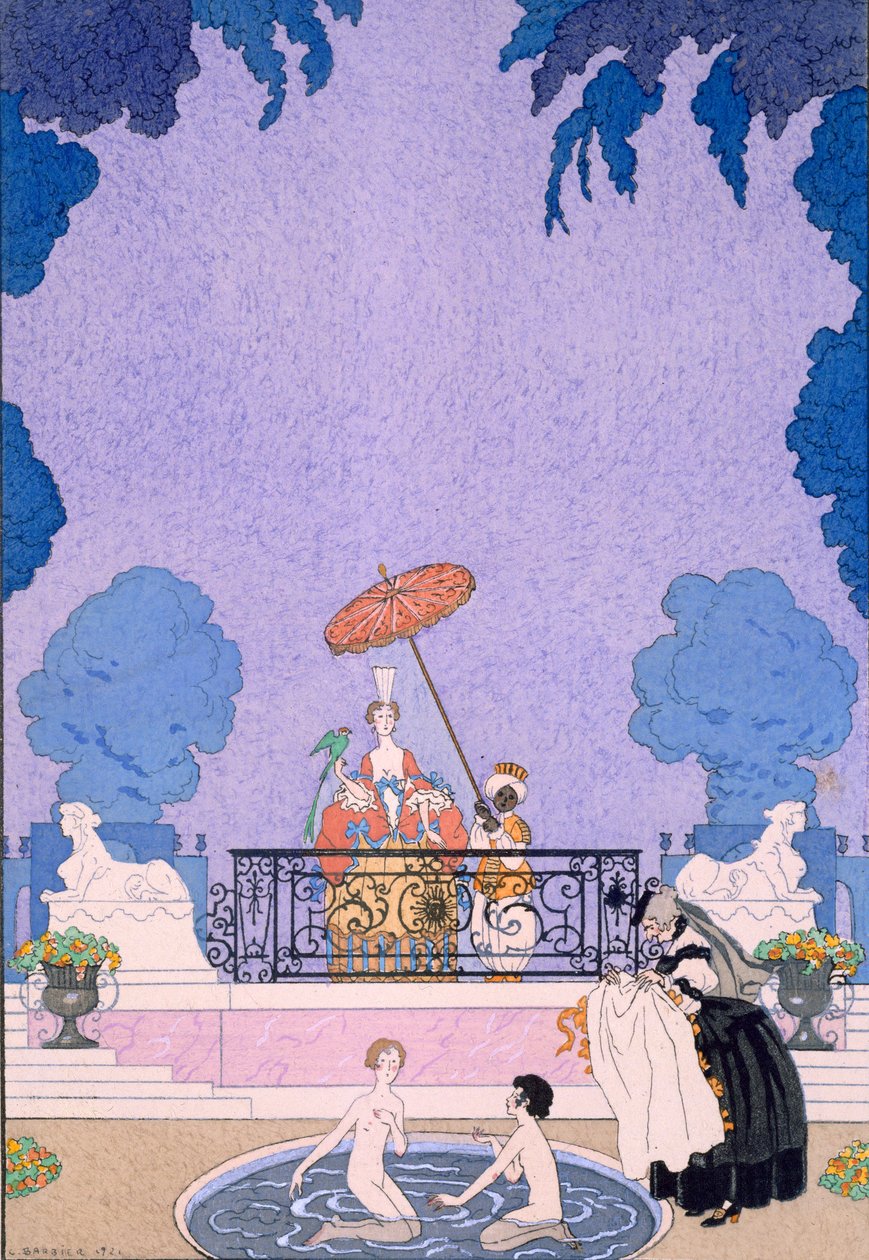 Ilustrace z knihy pohádek od Georges Barbier