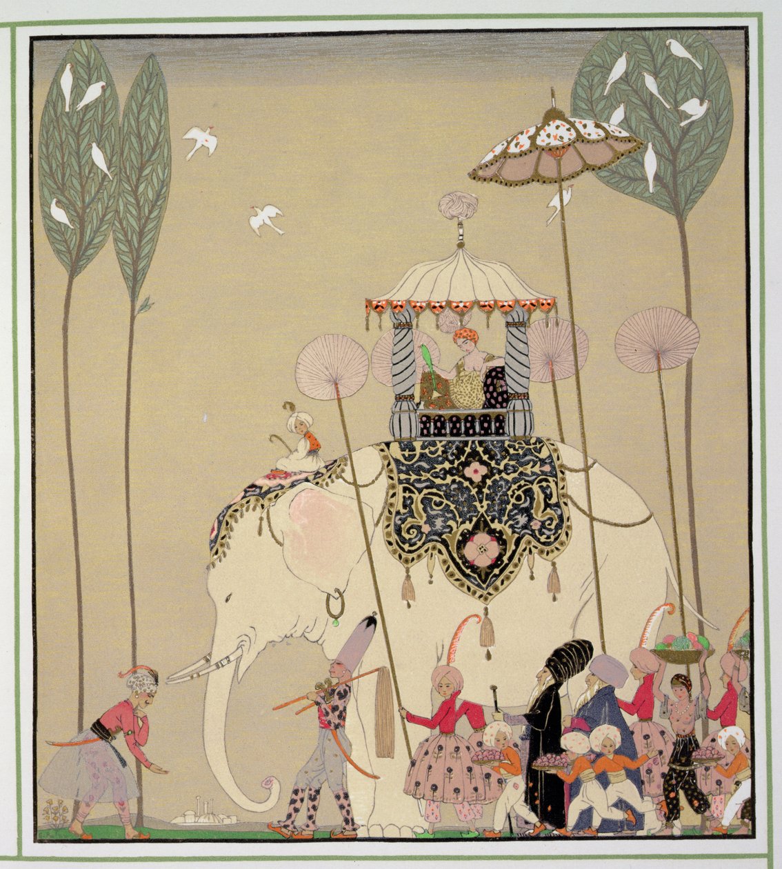 Císařský průvod (barevné lito) od Georges Barbier