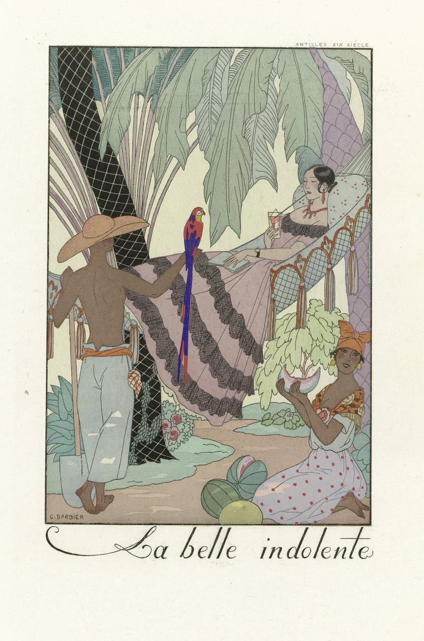 La Belle Indolent, hospoda. 1923 (tisk šablony) od Georges Barbier