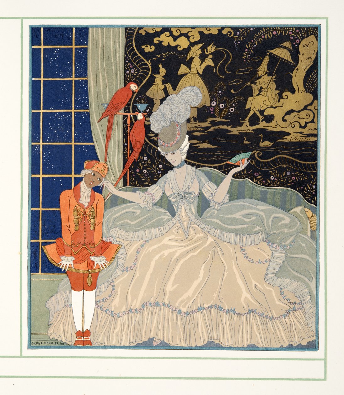Hraběnka z Personages de Comedie, hospoda. 1922 (tisk šablony) od Georges Barbier