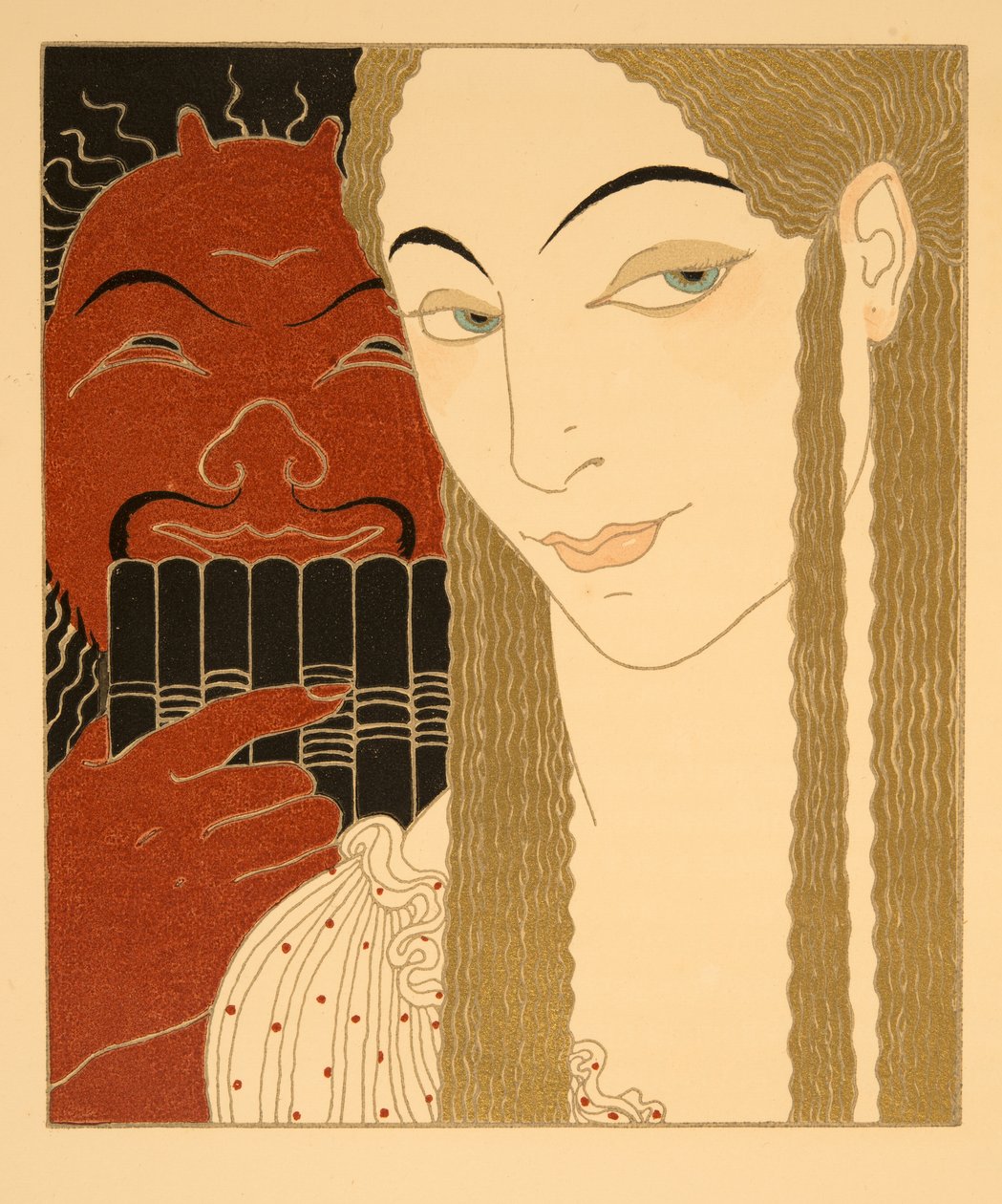 The Letter, ilustrace z Les Chansons de Bilitis, Pierre Louys, hospoda. 1922 (tisk šablony) od Georges Barbier