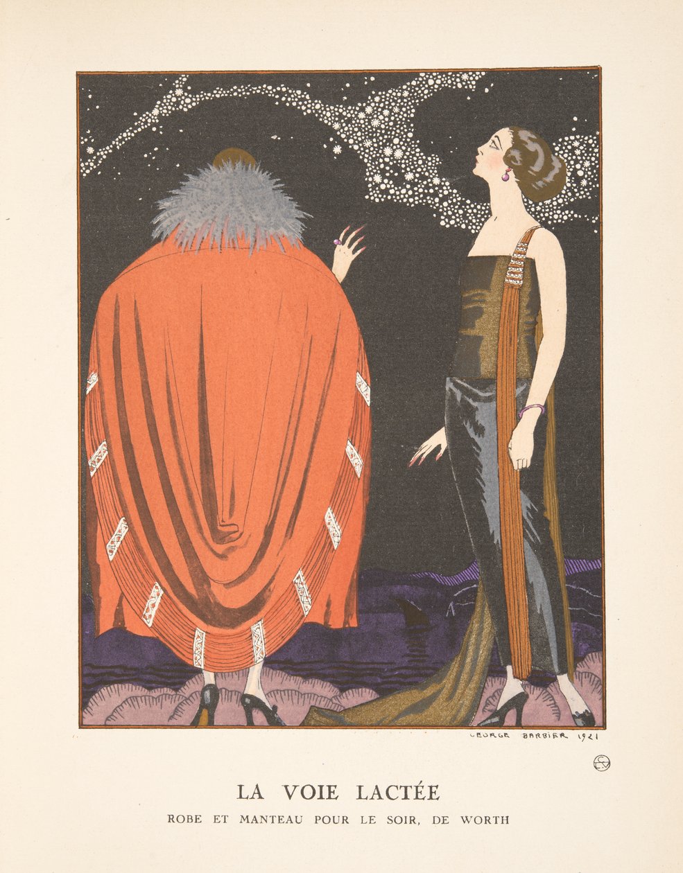 Mléčná dráha, z kolekce módních talířů od Georges Barbier
