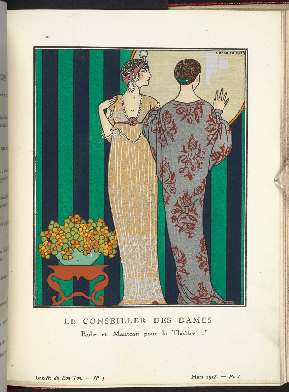 "Dámský rádce - róba a plášť pro divadlo." od Georges Barbier