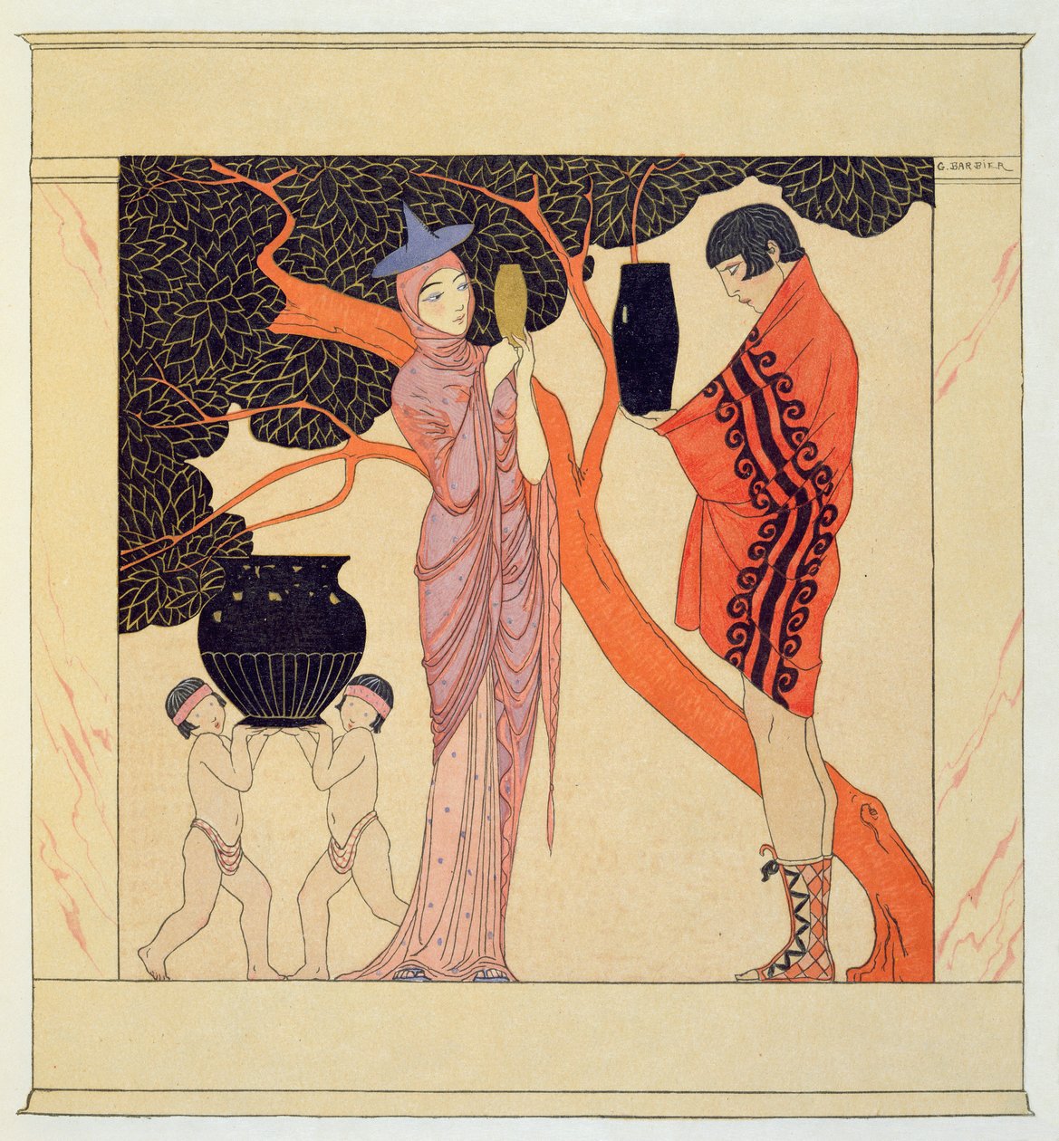 Token lásky (akvarel na papíře) od Georges Barbier