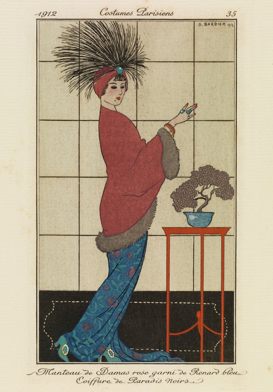 Lauta "Costumes Parisiensista" od Georges Barbier