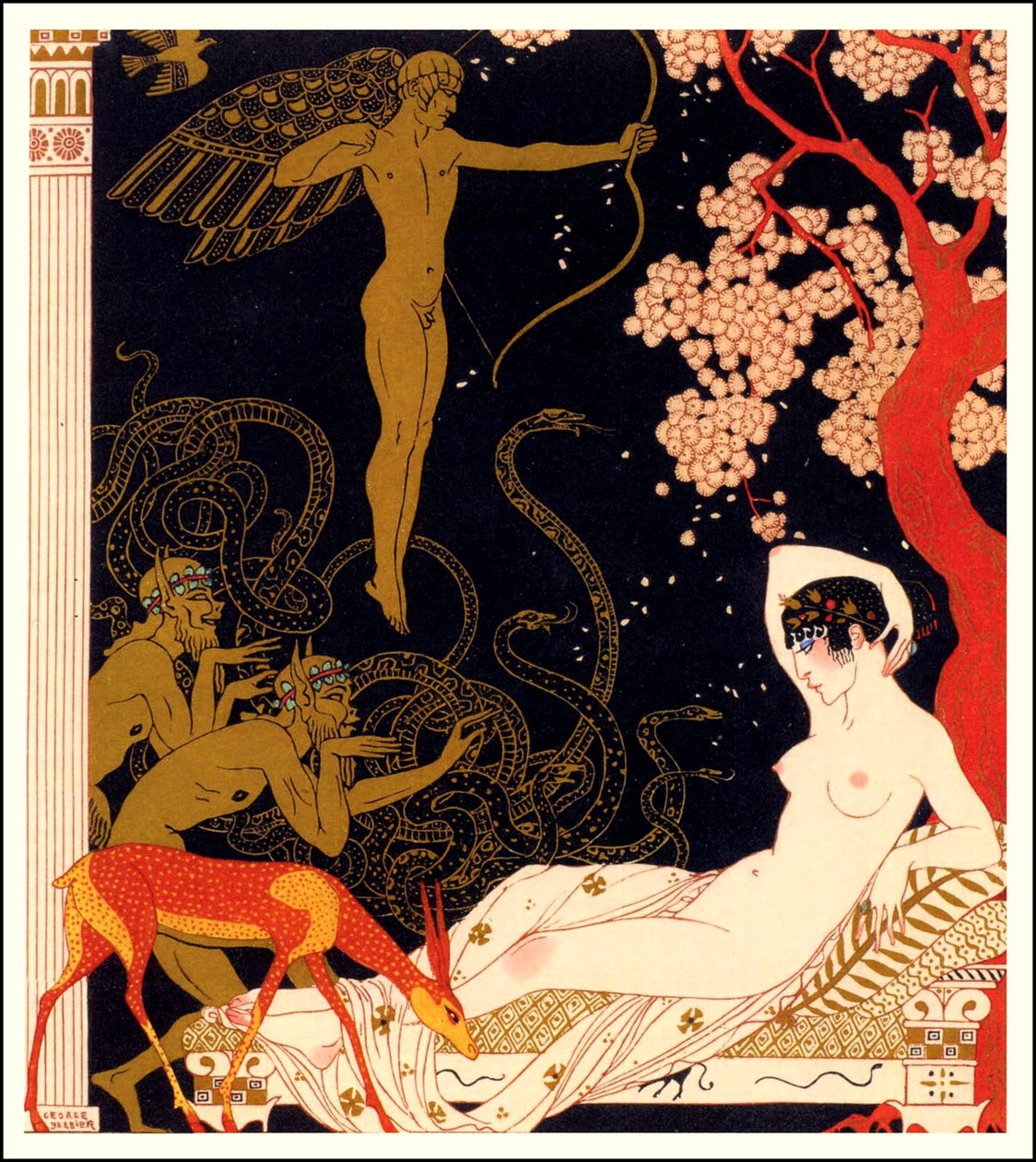 Plakát k filmu „La Belle Helene“ (barevné lito) od Georges Barbier