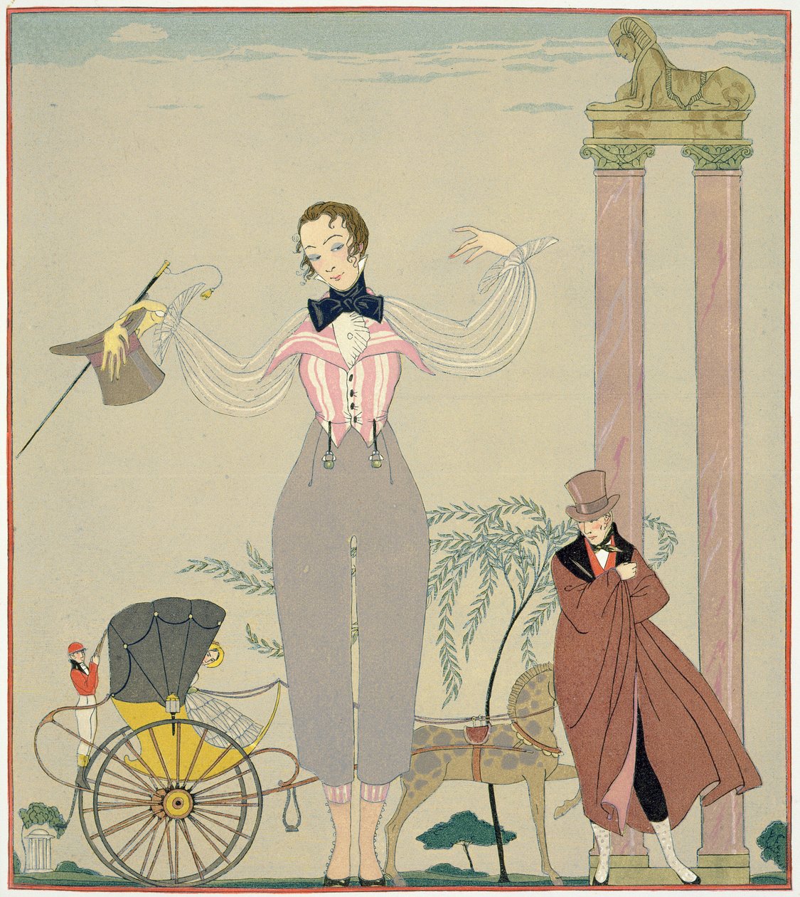Schůzka (akvarel na papíře) od Georges Barbier