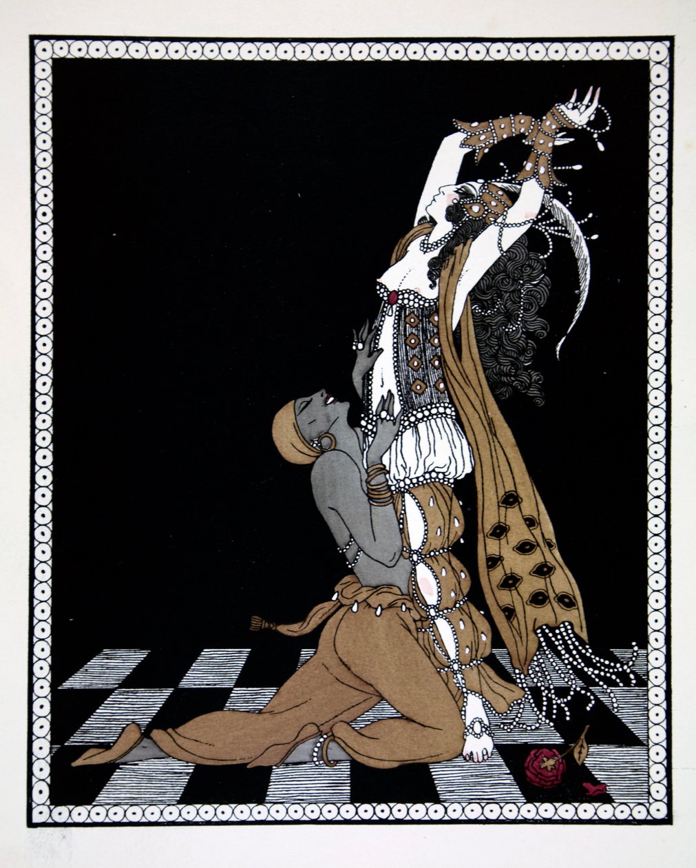 Šeherezáda, z cyklu „Návrhy tanců Václava Nižinského“ (1889-1950). Georges Barbier (1882-1932), tisk Pochoir od Georges Barbier