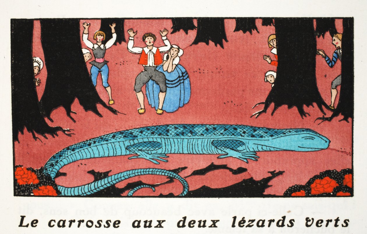 Velká modrá ještěrka (pochoir print) od Georges Barbier