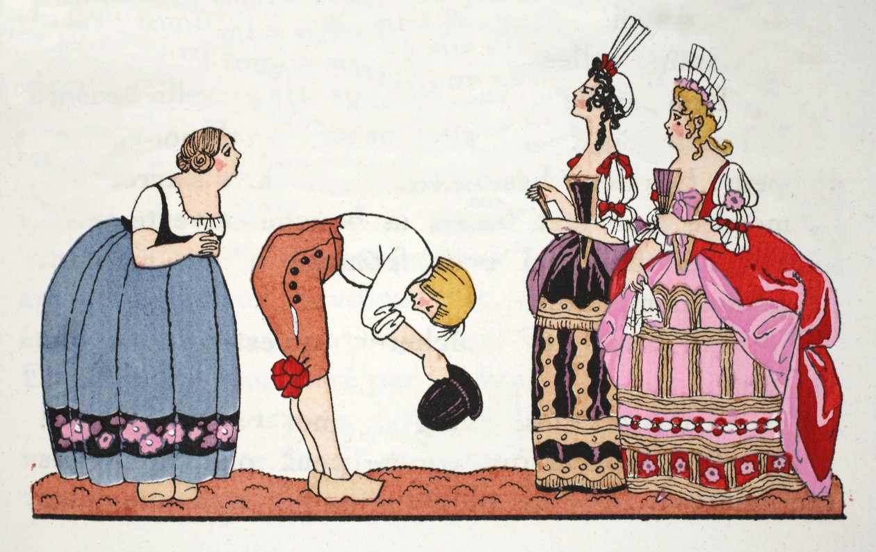 Ošklivé sestry z Popelky (pochoir print) od Georges Barbier