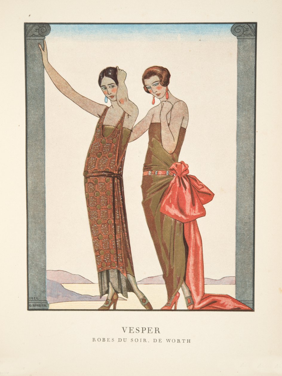 Vesper, z kolekce módních talířů od Georges Barbier