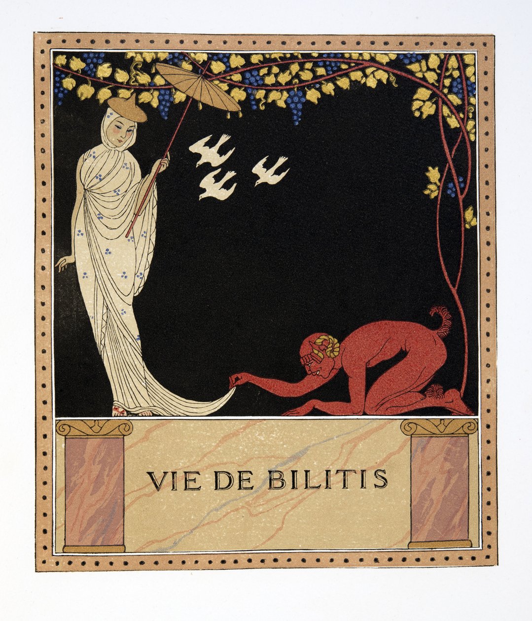 Life of Bilitis, ilustrace z Les Chansons de Bilitis, Pierre Louys, hospoda. 1922 (tisk šablony) od Georges Barbier
