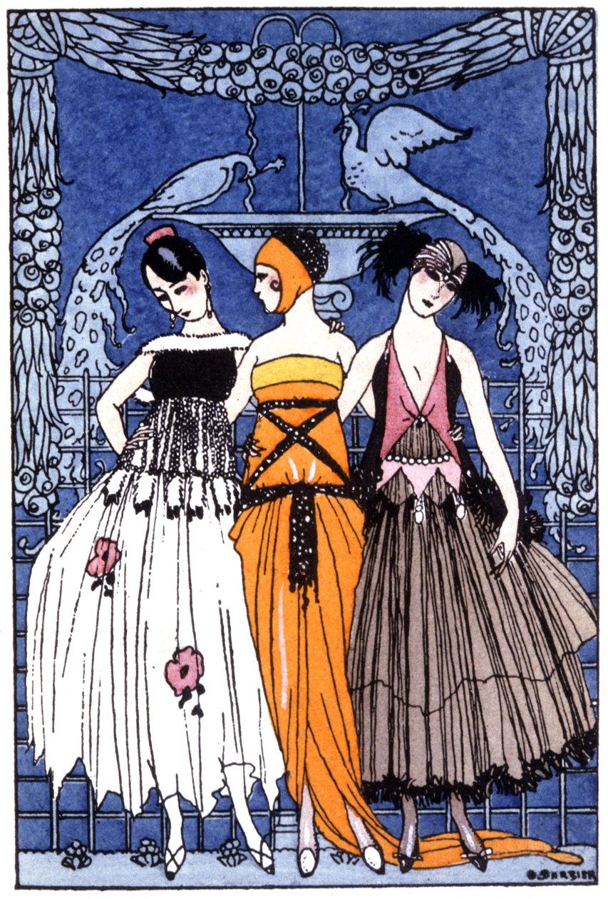 tři Grácie, c. 1920 (rytina) od Georges Barbier