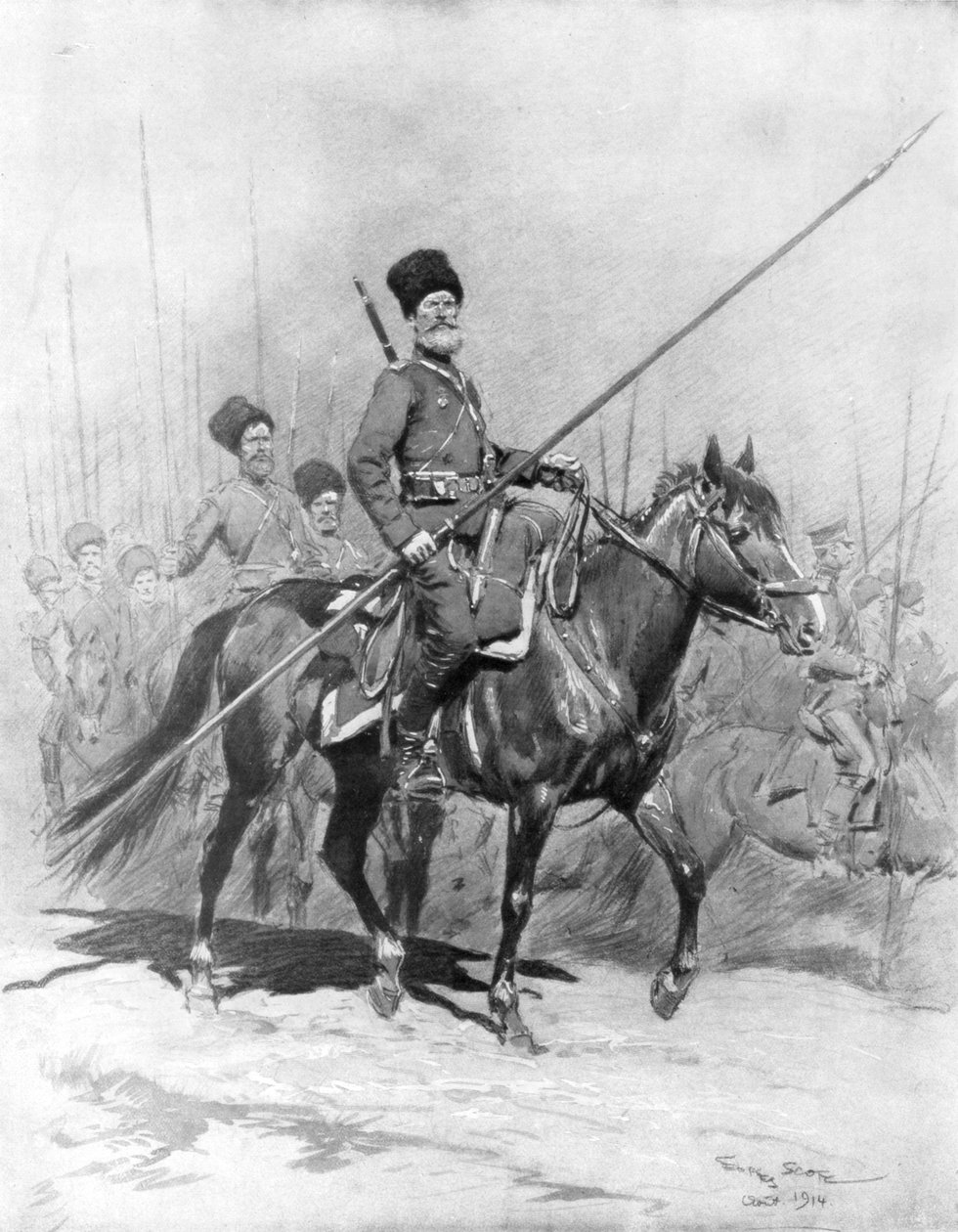 Kozácká kavalérie, 1914, 1926. od Georges Bertin Scott
