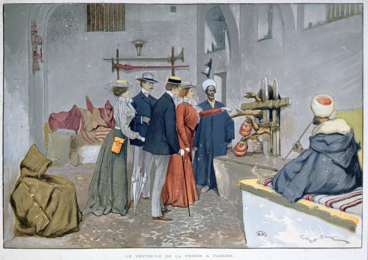 Vstupní hala věznice v Tangeru, kolem roku 1900 (barevné lito) od Georges Bertin Scott