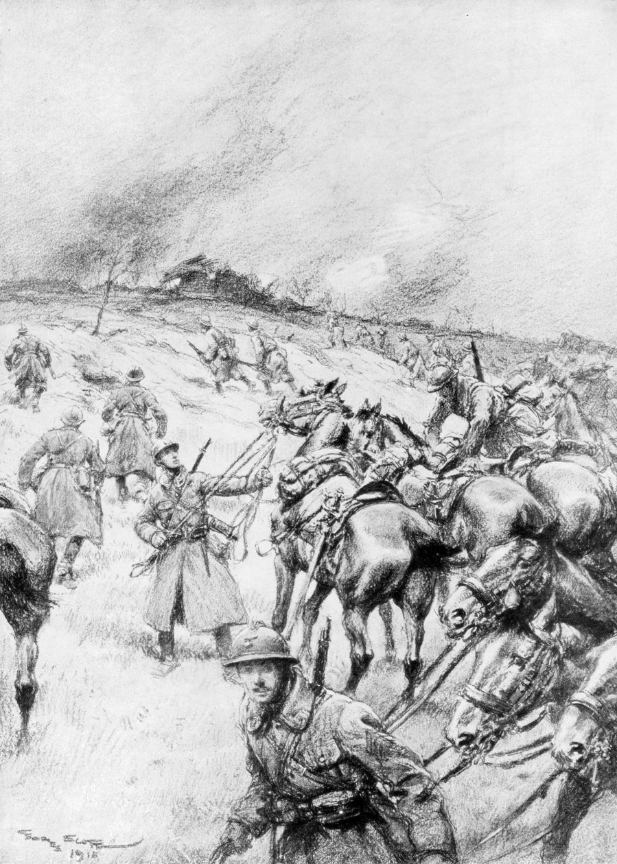 Francouzská kavalérie v akci, 1918, 1926 od Georges Bertin Scott