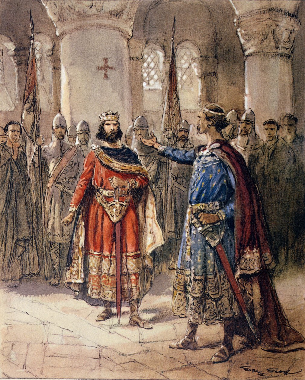 Hugues I. Capet (941-996), francouzský král a Adalbert de Perigord, z l