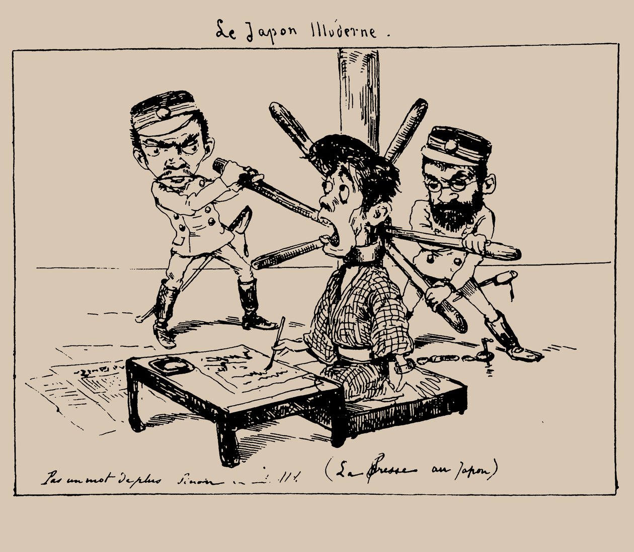 Le Japon illudere The Press v Japonsku, 1887. od Georges Bigot