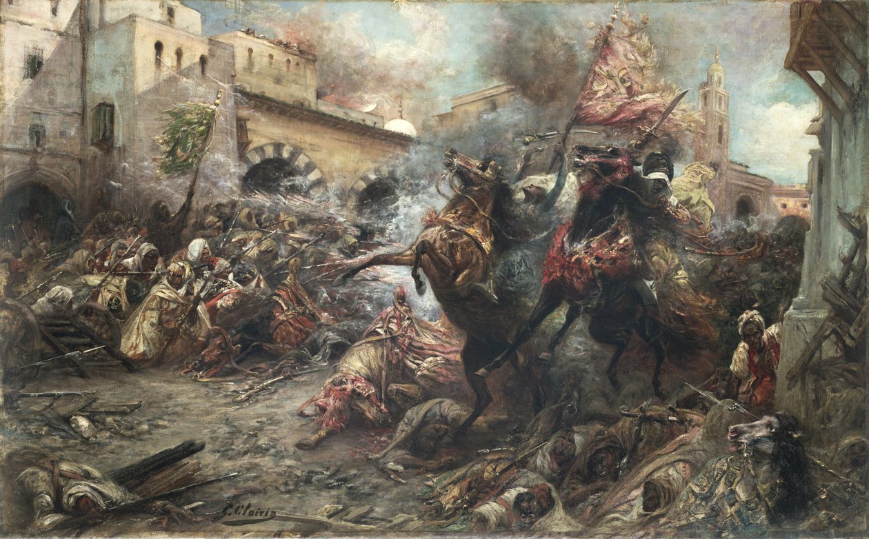 Arabové v bitvě od Georges Clairin