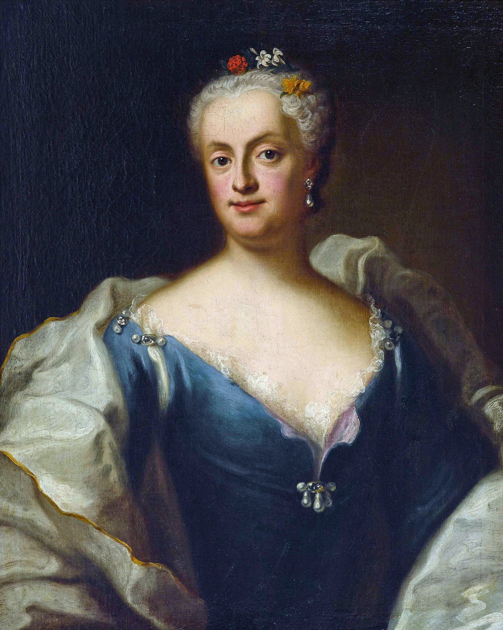 Marie-Anne de Saxe - (Marie Anne de Saxe) - Maria Anna Sophia Saská, kurfiřta Bavorska (1728-1797) - George Desmarees (1697-1776). Olej na plátně Rozměr: 80x64,5 cm Soukromá sbírka od Georges Desmarées
