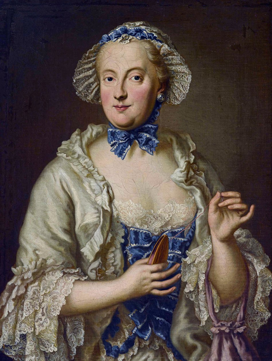 Marie-Anne de Saxe - (Marie Anne de Saxe) - Maria Anna Sophia Saská, kurfiřtka Bavorska (1728-1797) s navijákem - George Desmarees (1697-1776). Olej na plátně Rozměr: 82x61,5 cm Soukromá sbírka od Georges Desmarées