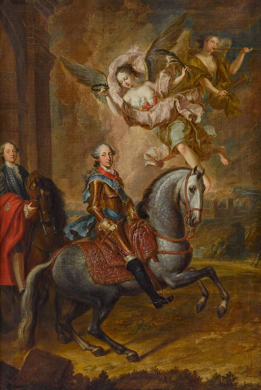 Maxmilián III Josef, bavorský kurfiřt, na koni (olej na plátně) od Georges Desmarées