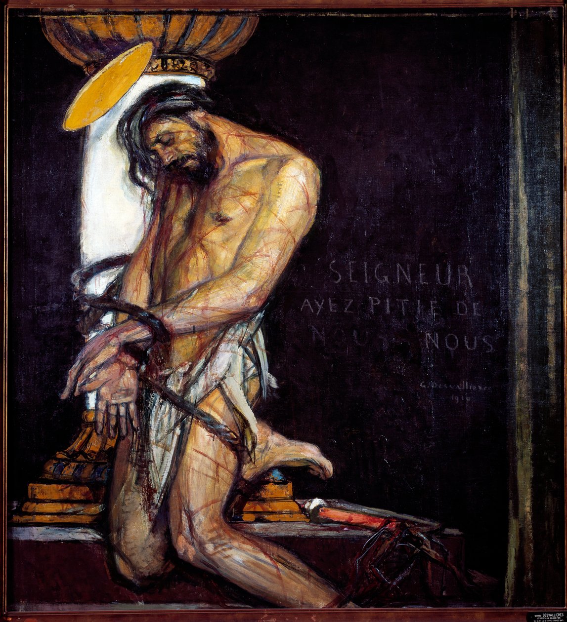 Kristus má sloupový obraz od Georgese Desvallierese (1861-1950) 1910 Paříž, Národní muzeum moderního umění od Georges Desvallieres