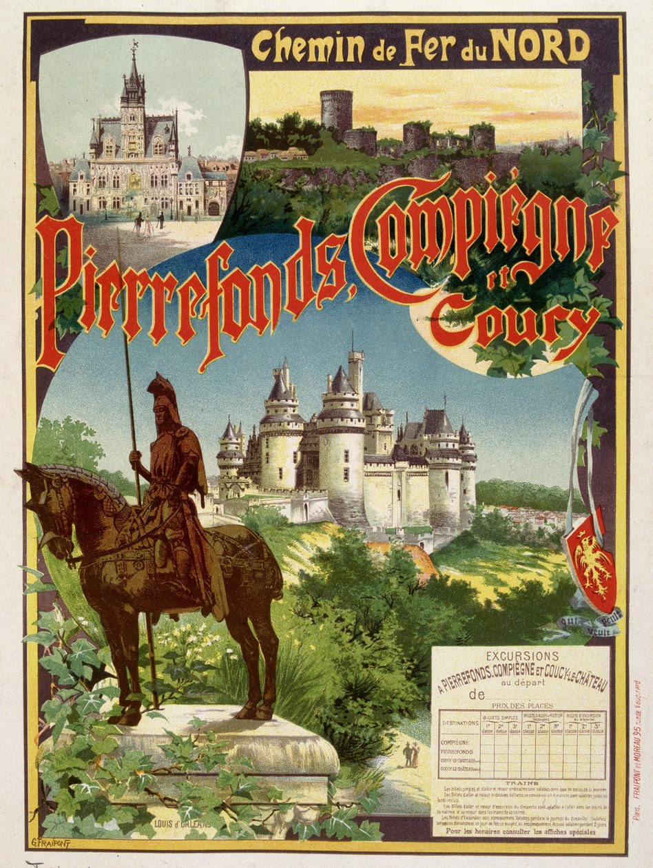 Pierrefonds, Compiègne a Coury - Reklamní plakát společnosti Railways du Nord, G. Fraipont od Georges Fraipont