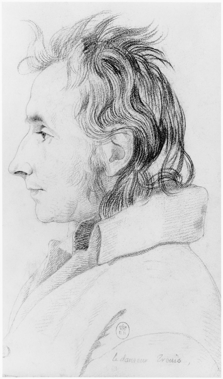 Tanečnice, ilustrace z nepublikovaného pojednání Jean Etienne Dominique Esquirol (1772-1840) o šílencích z blázince Salpetriere, kolem roku 1818 od Georges Francois Gabriel