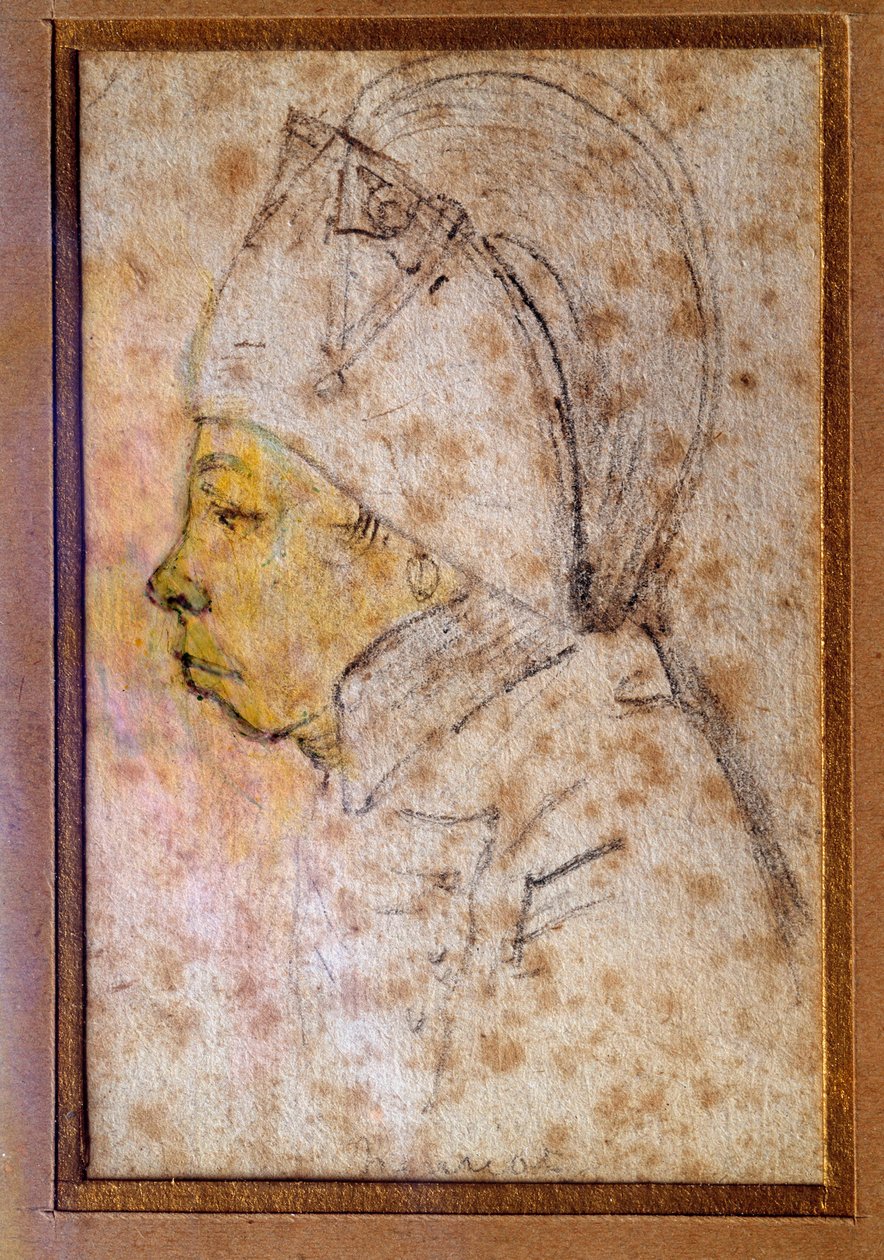 Portrét Francoise Hanriota (1761-1794) Kresba Gabriela (18. století), Paříž, Musee Carnavalet od Georges Francois Gabriel