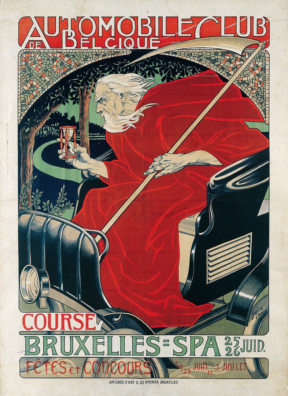 Autoklub Belgie. Závod Brusel - Lázně, 1898. od Georges Gaudy
