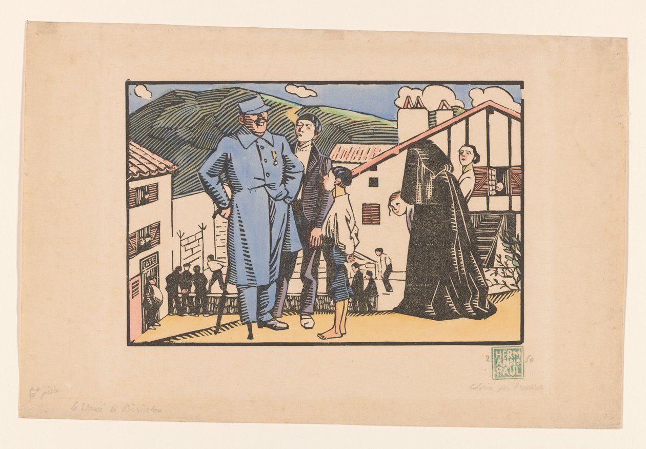 Zraněný z Biriatou (původní název na objektu) od Georges Hermann Rene Paul (signed by artist)