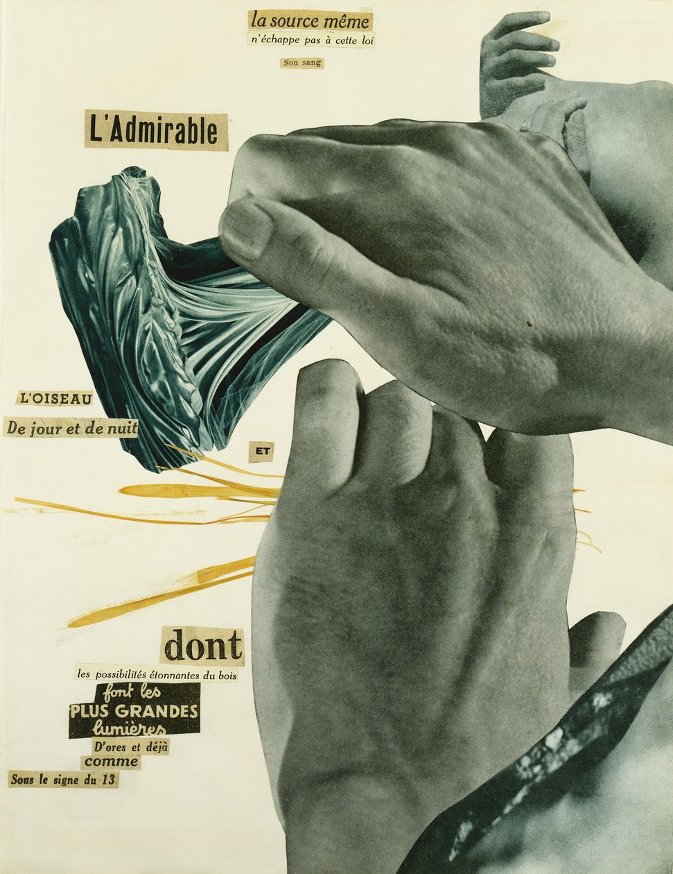 Poeme-Decoupage" pro "La Septieme face du De" od Georges Hugnet