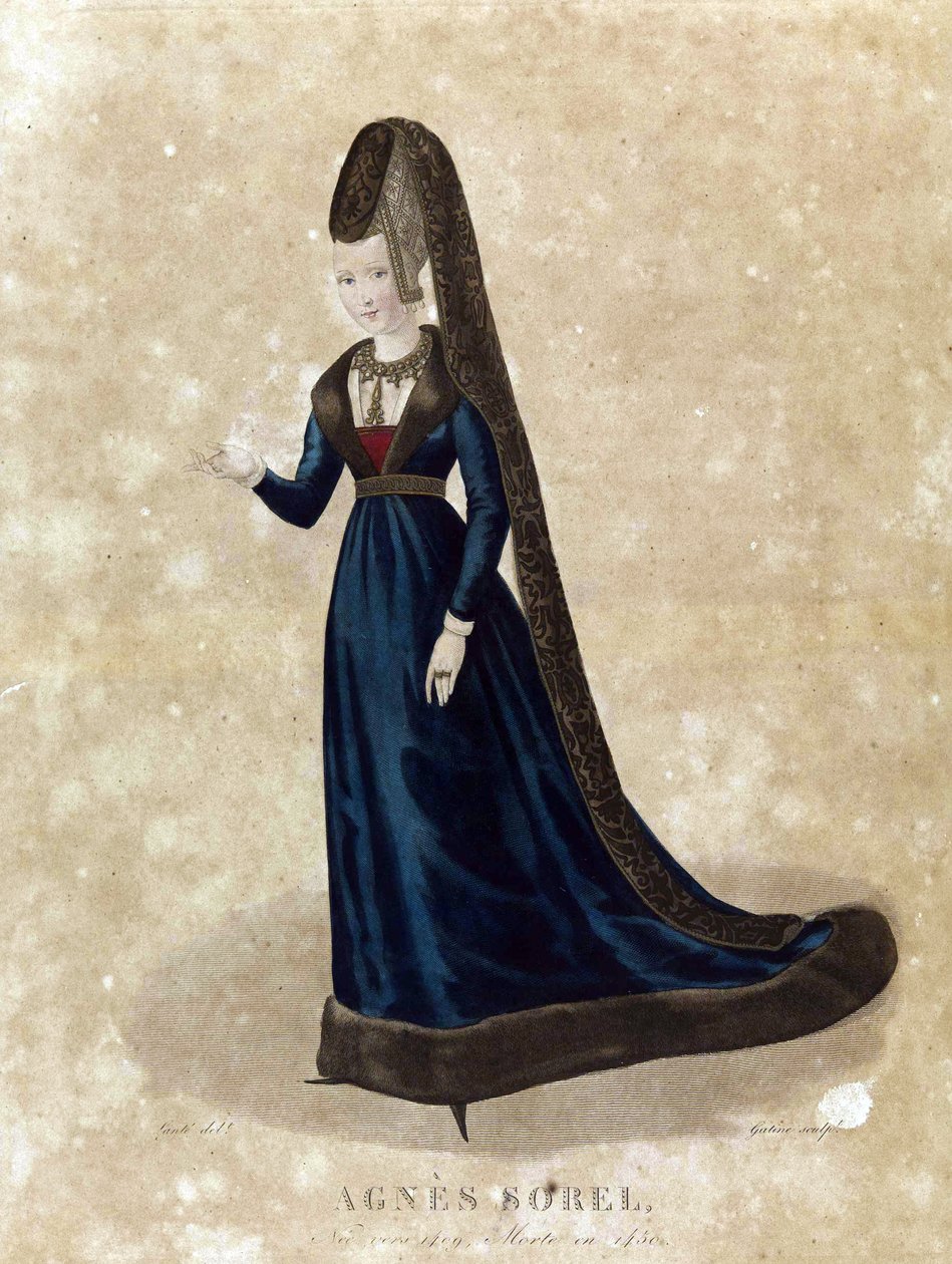 Agnes Sorel, konec 18. století (litografie) od Georges Jacques Gatine