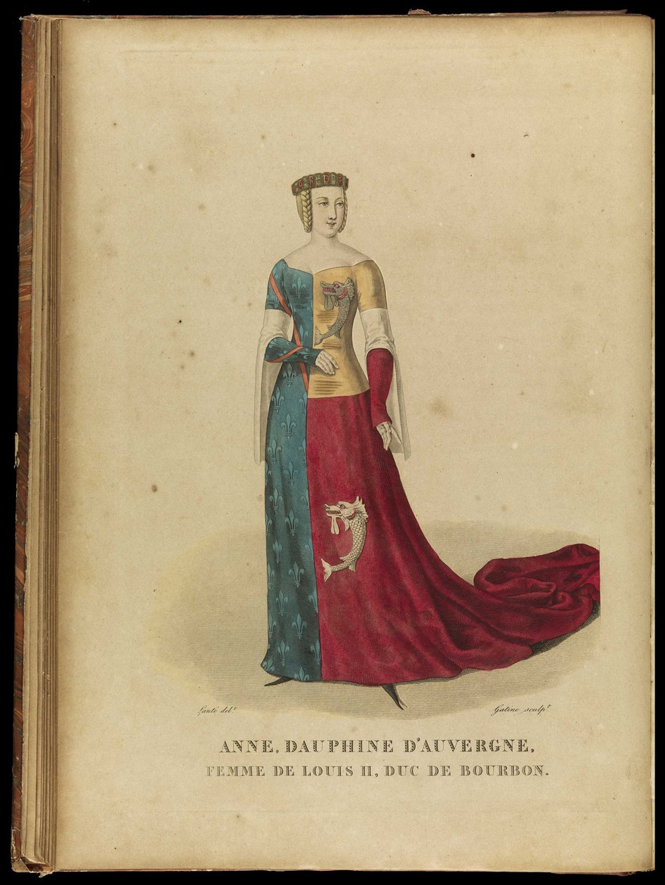 Anna z Auvergne 1358-1417, hraběnka z Forez a vévodkyně z Bourbonu, konec 18. stol. od Georges Jacques Gatine
