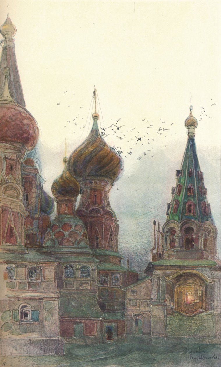 Kostel Vasilije Blazhenniho, Moskva, c1900, 1905 od Georges Kossiakoff