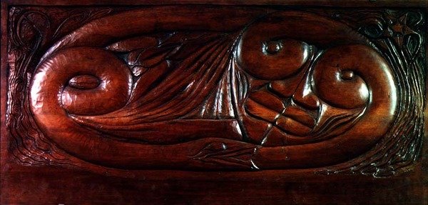 Existence, dřevěný panel postele, cca 1894 (dřevo) od Georges Lacombe