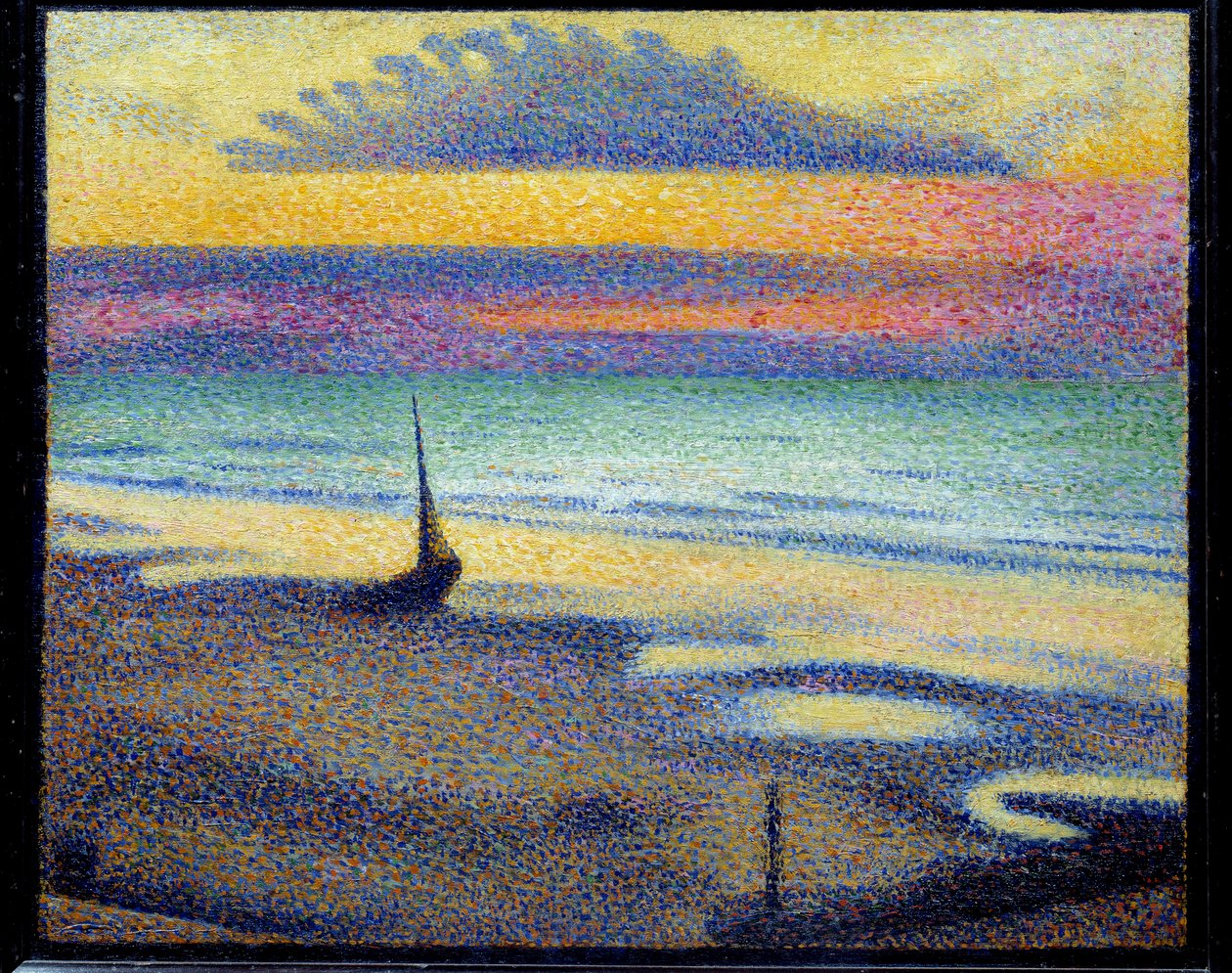 Pláž v Heist (Knokke-Heist nebo Knokke-Heist, Belgie). Obraz Georges Lemmen (1865-1916) Ec. Bel. od Georges Lemmen
