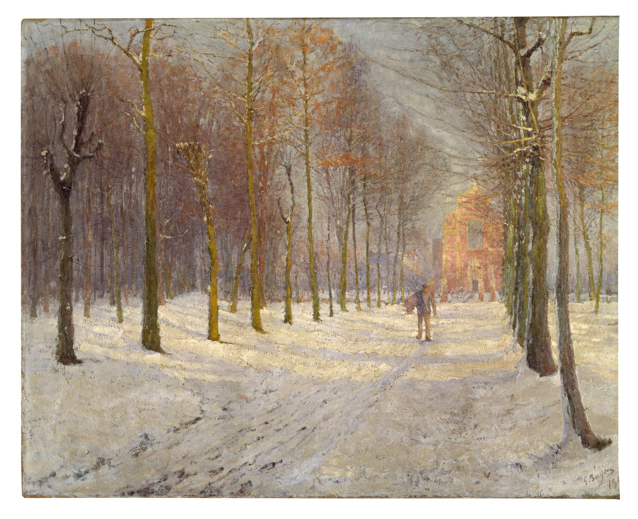 Kostel ve Wondelgemu (olej na plátně) od Georges Leon Ernest Buysse
