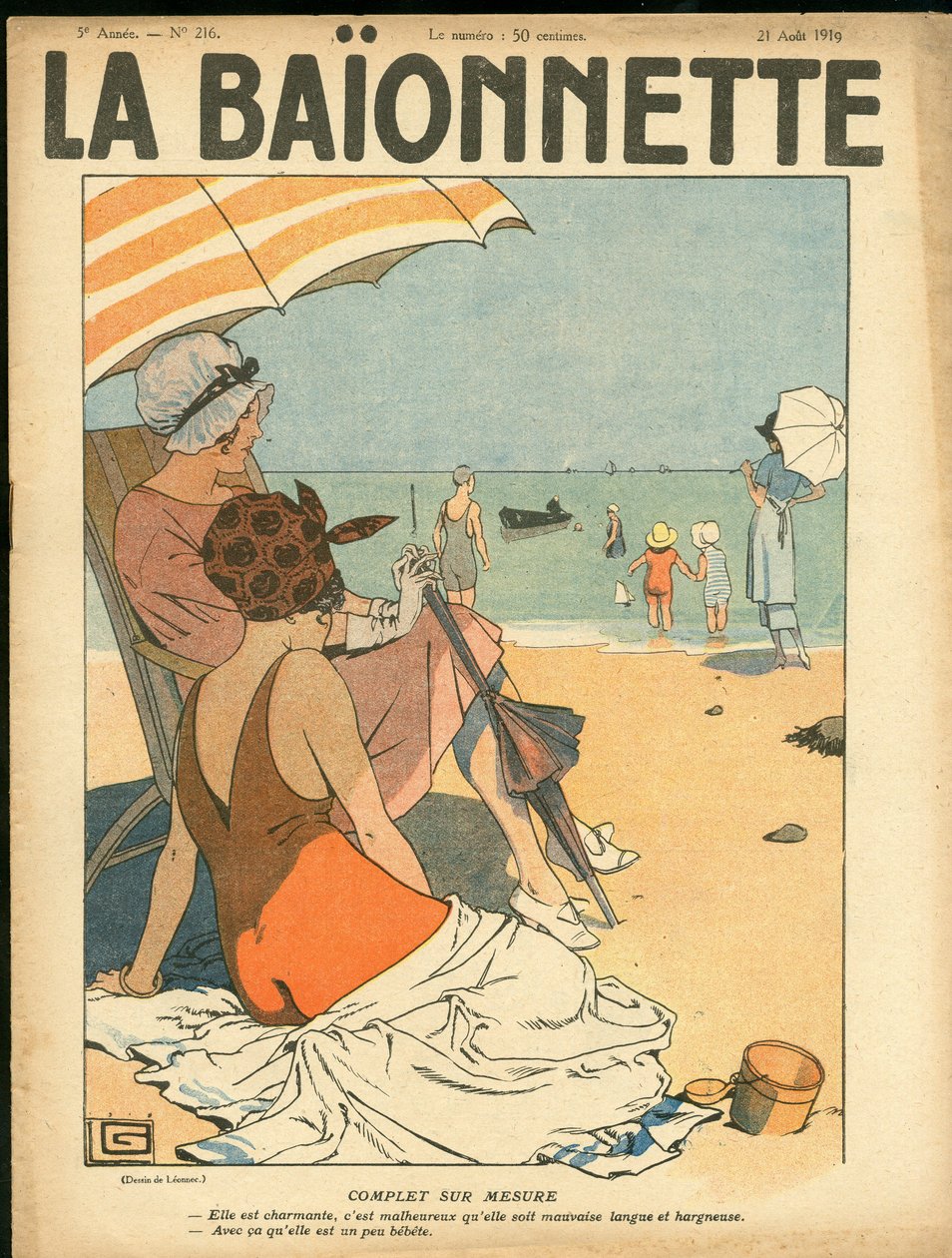 Obálka knihy "La Baionnette", Satirical en Colours od Georges Leonnec