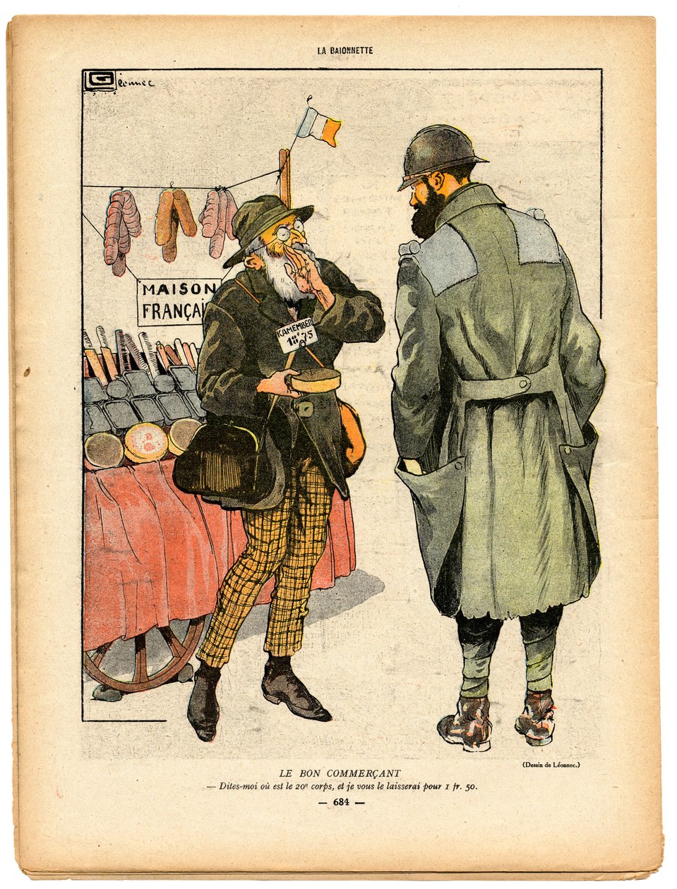 La Baionnette, Satirický v barvách od Georges Leonnec