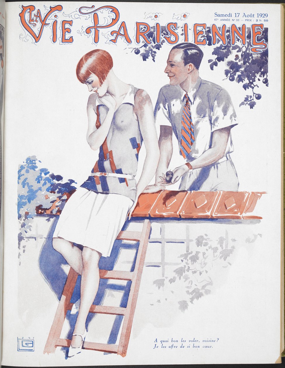 Pařížský život", ilustrace od Georges Leonnec