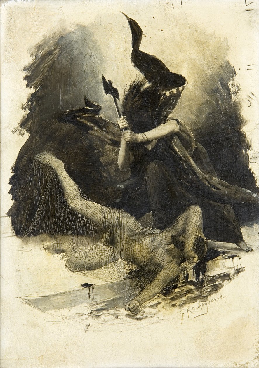 Starověká bitevní scéna, kolem roku 1880 od Georges Marie Rochegrosse