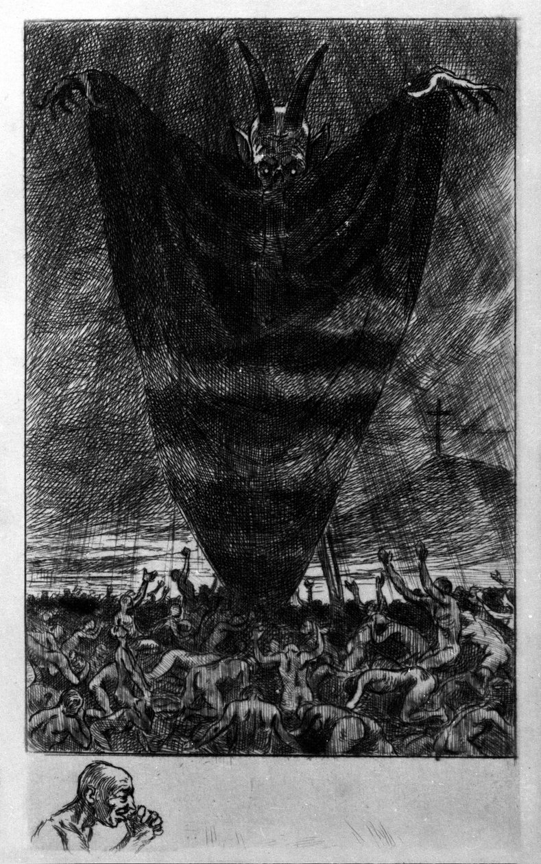 Ilustrace Georgese Antoine Rochegrosse (1859-1938) pro „“ Hymne a Satan““ básníka Charlese Baudelaira (1821-1867) v „“Les fleurs du mal““ od Georges Marie Rochegrosse